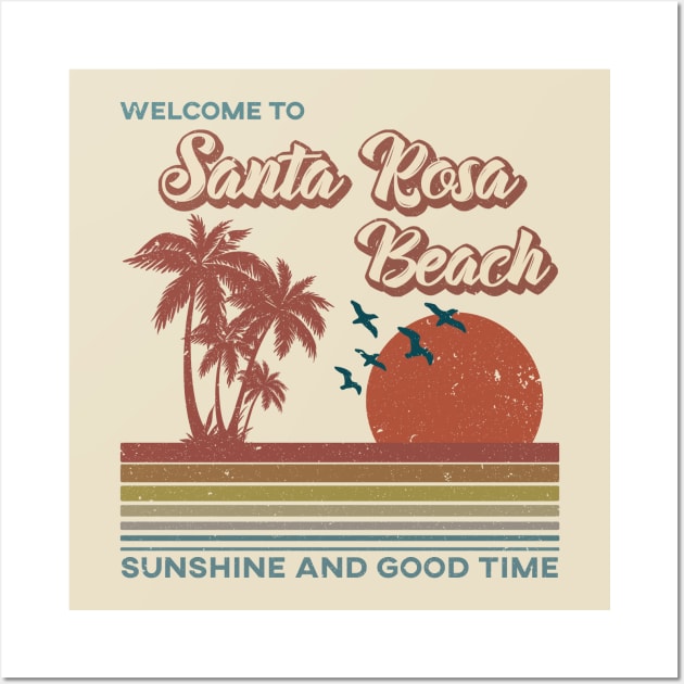 Santa Rosa Beach - Santa Rosa Beach Retro Sunset Wall Art by Mondolikaview